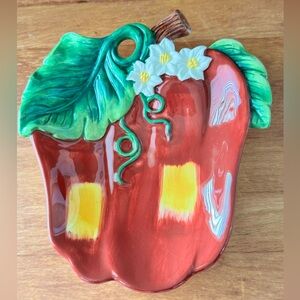Vintage Red Apple Dish/Wall Hanger By New Debco Inc